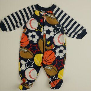 The Children's Place Ball Game Sports Pajama Fleece Footie 3-6 Months
